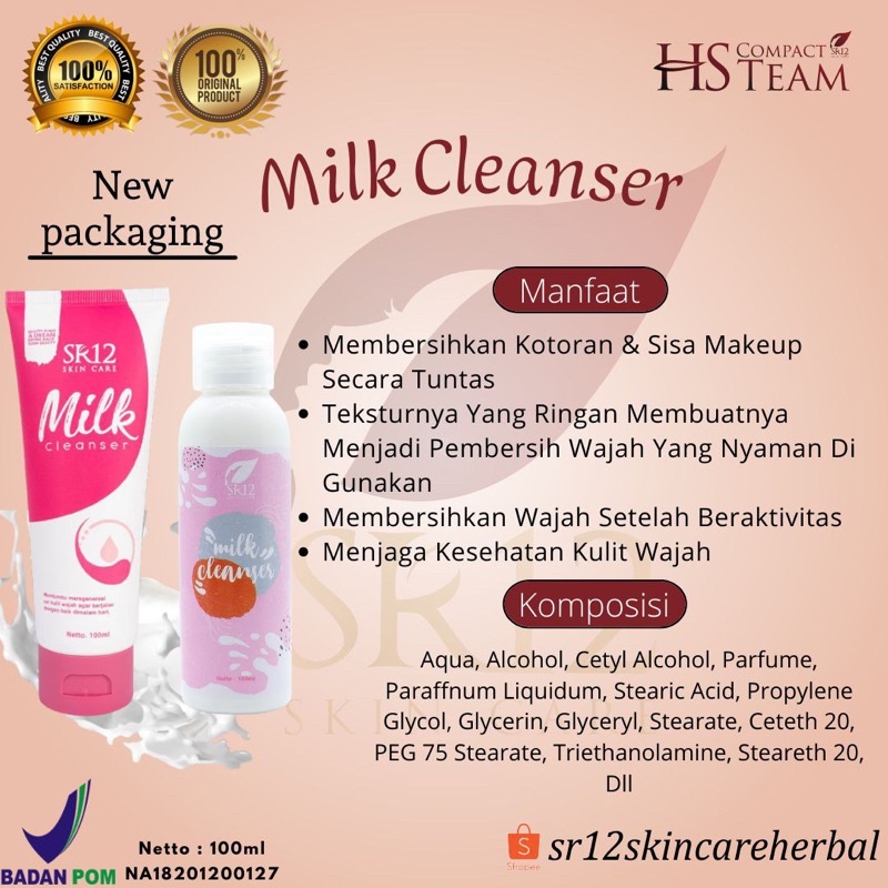 Jual Sr12 Milk Cleanser Pembersih Wajah Mengangkat Kotoran Di Wajah Karena Debu Serta Sisa Make 3294