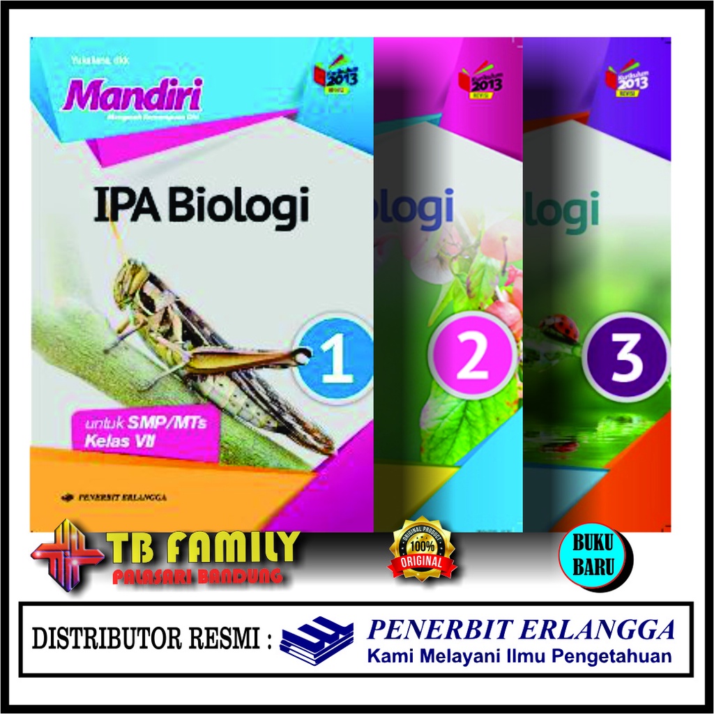 Jual MANDIRI IPA BIOLOGI SMP KELAS 7 8 9 K13N Revisi ERLANGGA BARU DAN ...