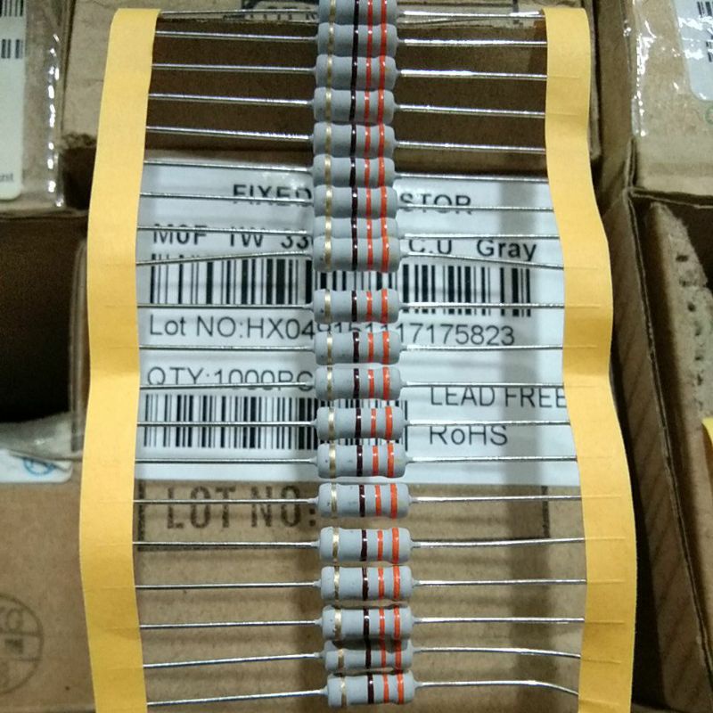 Jual 20pcs Resistor 1watt taiwan green product kaki tembaga besar ...