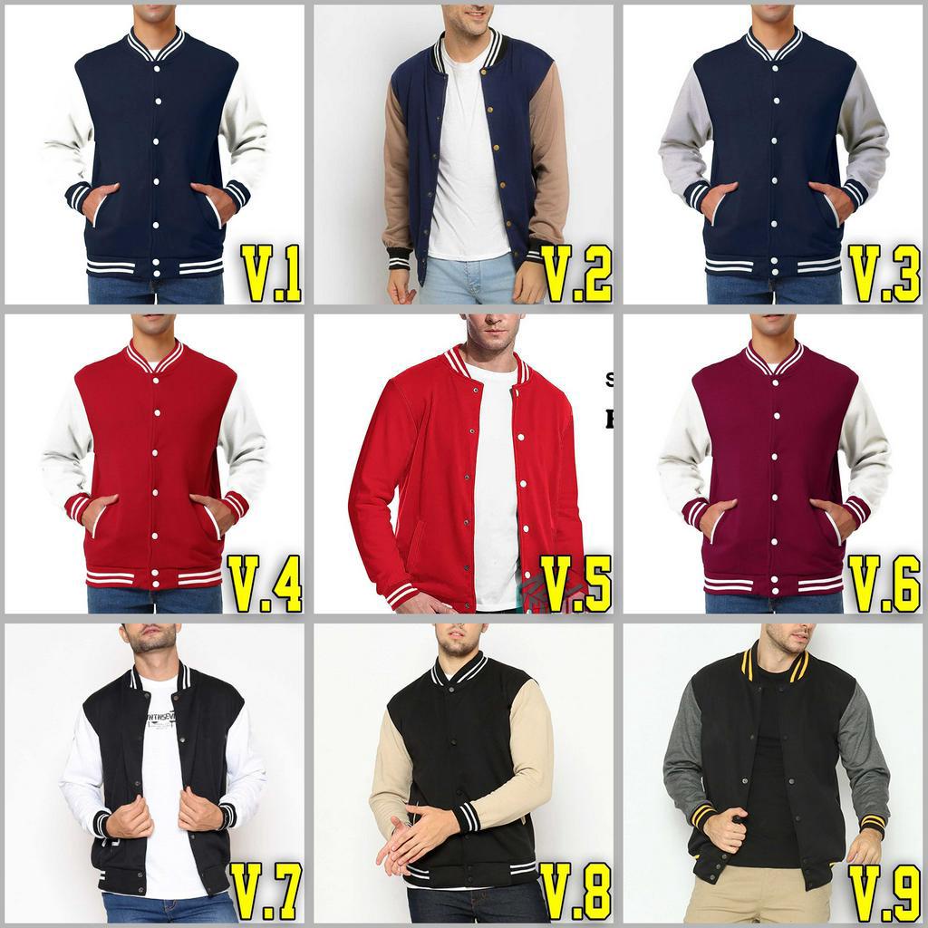 Jual Jaket Baseball Varsity bomber Kancing CUSTOM SABLON Pria Wanita ...