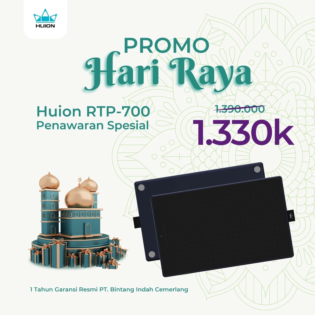 Jual Huion RTP-700 Pen Tablet Drawing H1162 Garansi Resmi RTP700 Pro ...