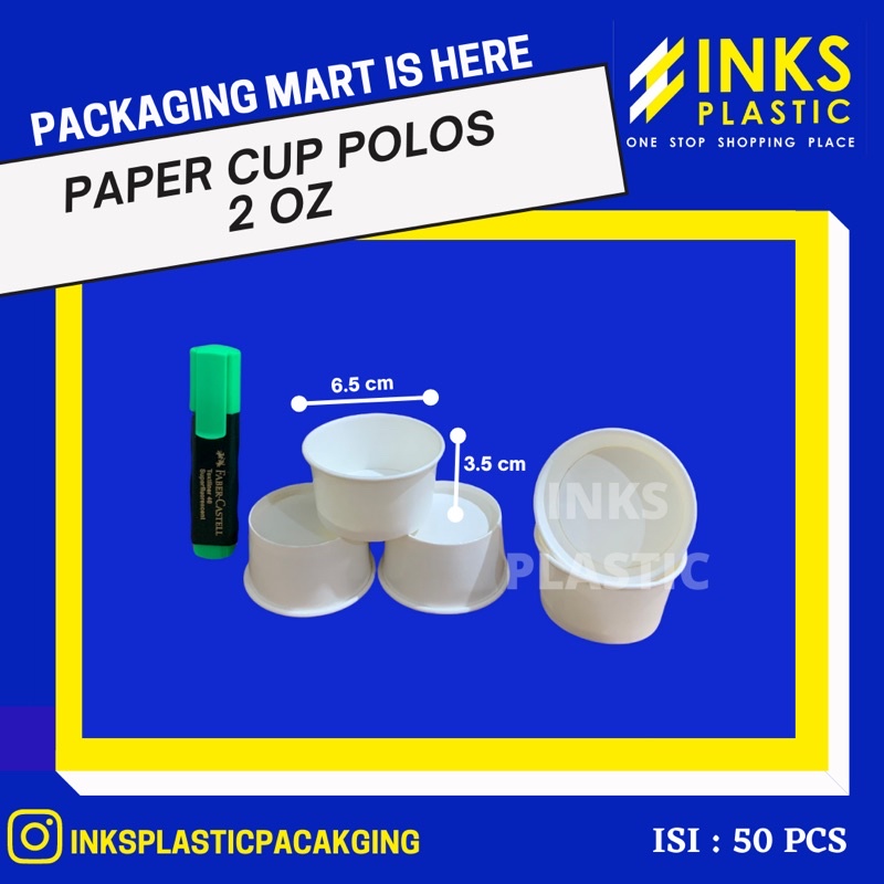 Jual PAPER CUP POLOS PUTIH 2 OZ/PAPER CUP ICE CREAM/CUP ES KRIM (50 PCS ...