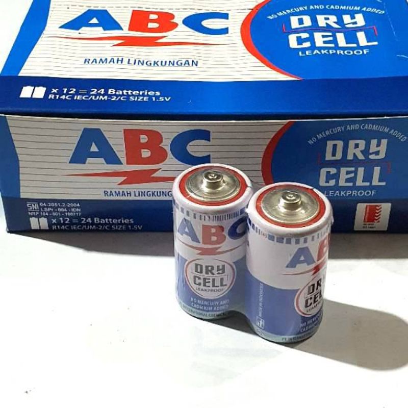Jual Promo Baterai batre battery ABC C biru R14 Tanggung Tipe C ...