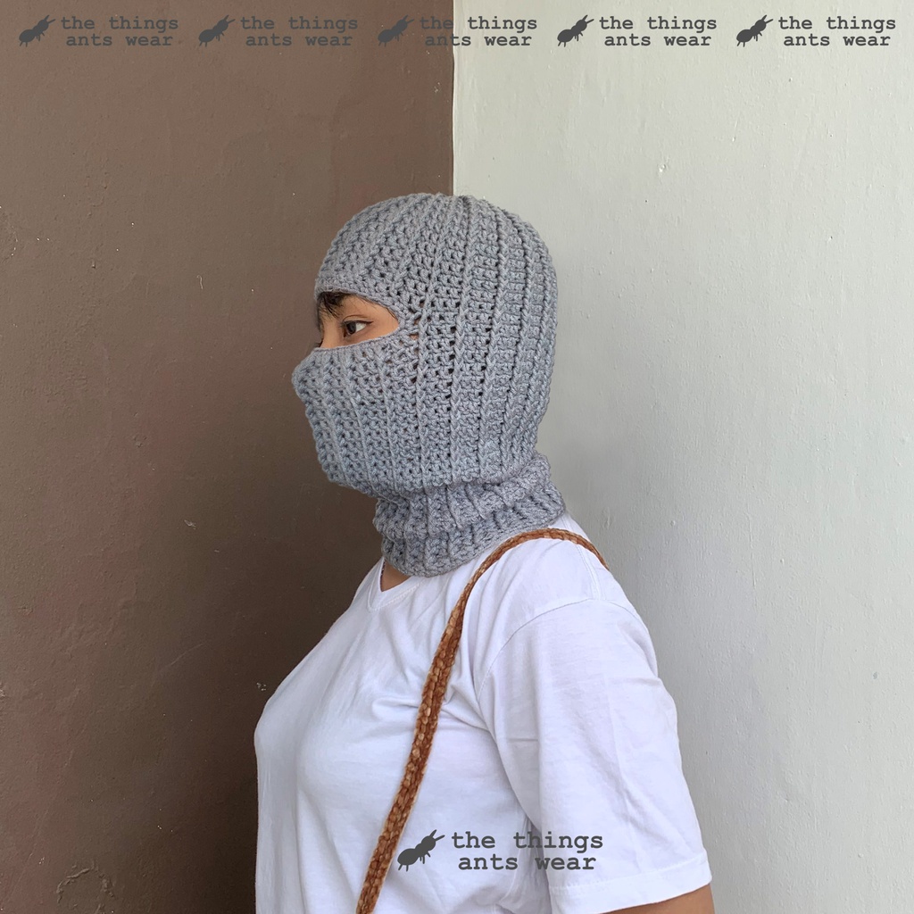 Jual TTAW / Balaclava crochet handmade (custom) / Balaclava rajut polos ...
