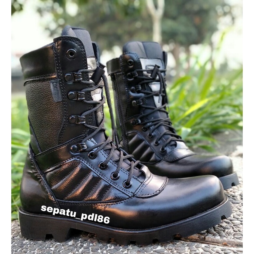 Jual Sepatu Pdl Militer 100% Kulit Sapi Asli Sepatu Pdl Tni Polri ...