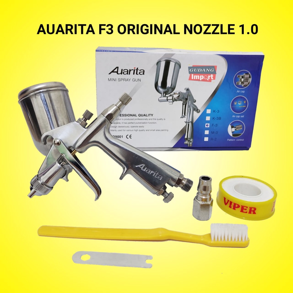 Jual SPRAY GUN AUARITA F3 ORIGINAL SPRAYGUN NOZZLE 1.0 | Shopee Indonesia