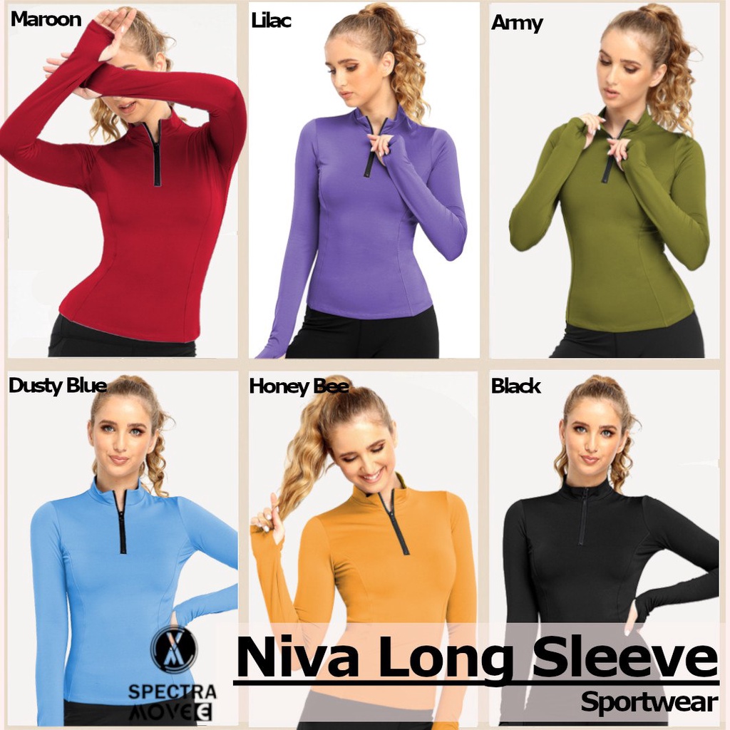 Jual Baju Senam M Xxl Niva Long Sleeve Top Baju Olahraga Wanita Kaos Sport Baju Senam Wanita