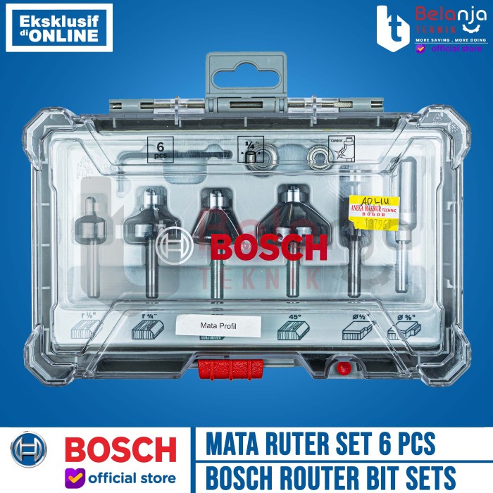 Jual Bosch Mata Ruter Set Profil 6 Pcs Router Bit Sets Trim And Edging