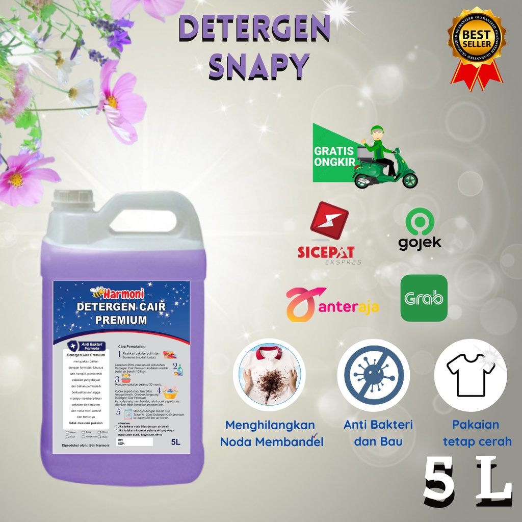 Jual Deterjen / Sabun Cuci Pakaian / Harmoni / 5 Liter ( KHUSUS GRAB ...