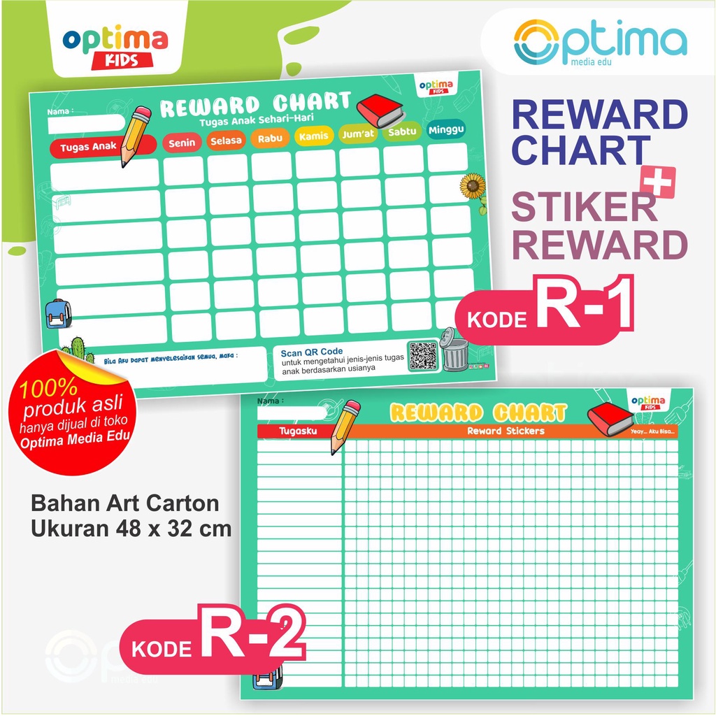 Jual POSTER REWARD CHART TUGAS ANAK + STIKER REWARD | Shopee Indonesia