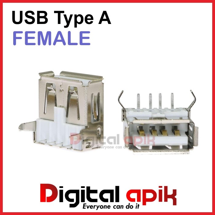 Jual Usb Female Soket Pcb Jack Mount Type A 4 Pin Tekuk 90 Socket Konektor Shopee Indonesia 8676