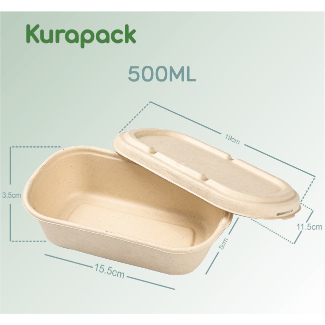 Jual Eco friendly Degradable Bagasse Sugarcane Lunchbox Food Containers ...