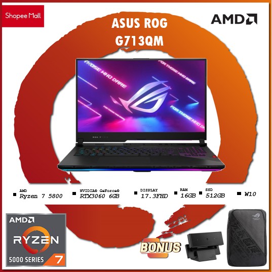 Jual ASUS ROG STRIX G713QM - 300Hz RTX3060 6GB Ryzen 7 5800 16GB 512ssd ...