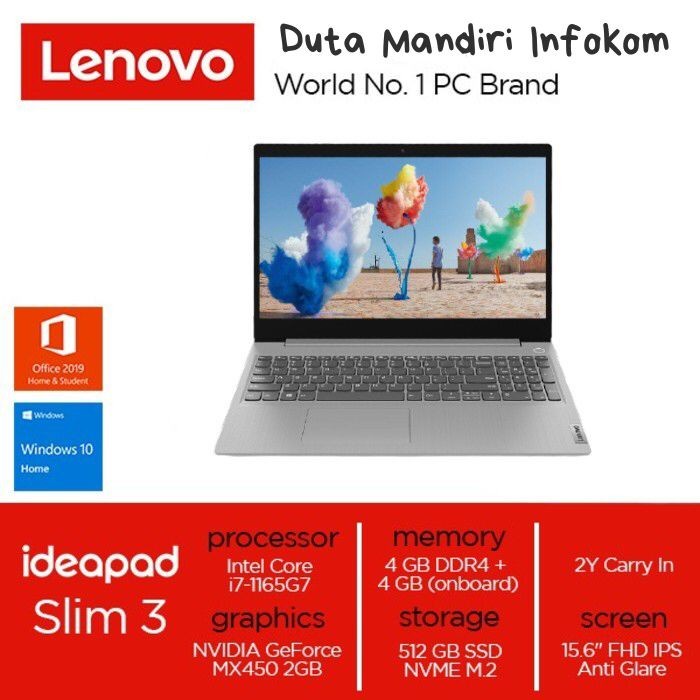 Jual Lenovo Ideapad Slim 3i 15itl6 I7 1165g7 8gb 512gb Mx450 2gb W10ohs Shopee Indonesia 1039