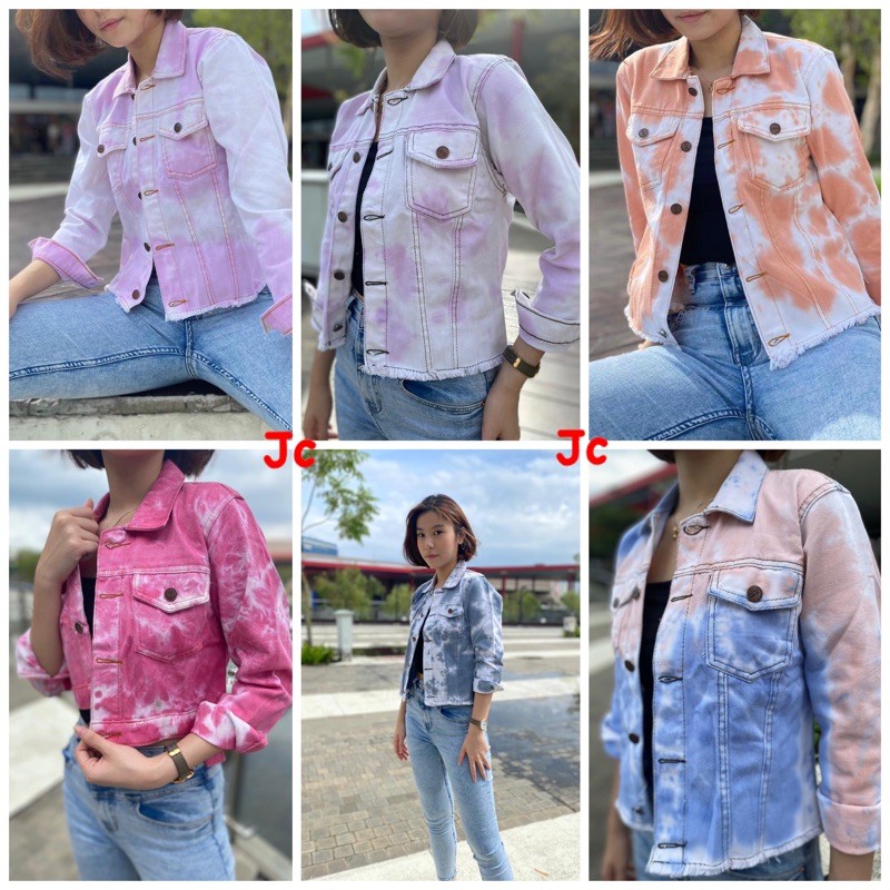 Jual JC- Jaket Jeans TIE DYE / Jaket jeans wanita terbaru / JAKET KARA