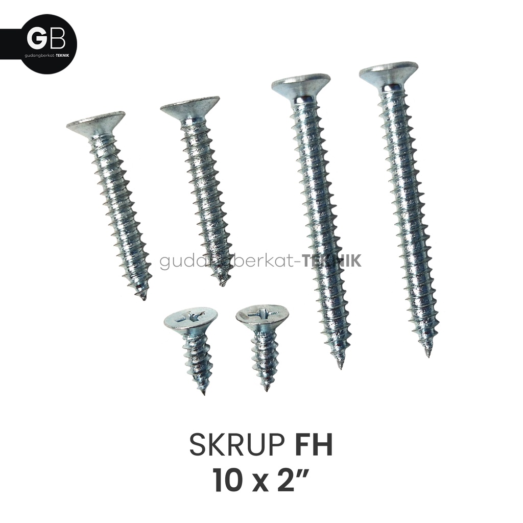 Jual Pcs Skrup Fh X Cm Tapping Screw Sekrup Kepala Rata Shopee Indonesia