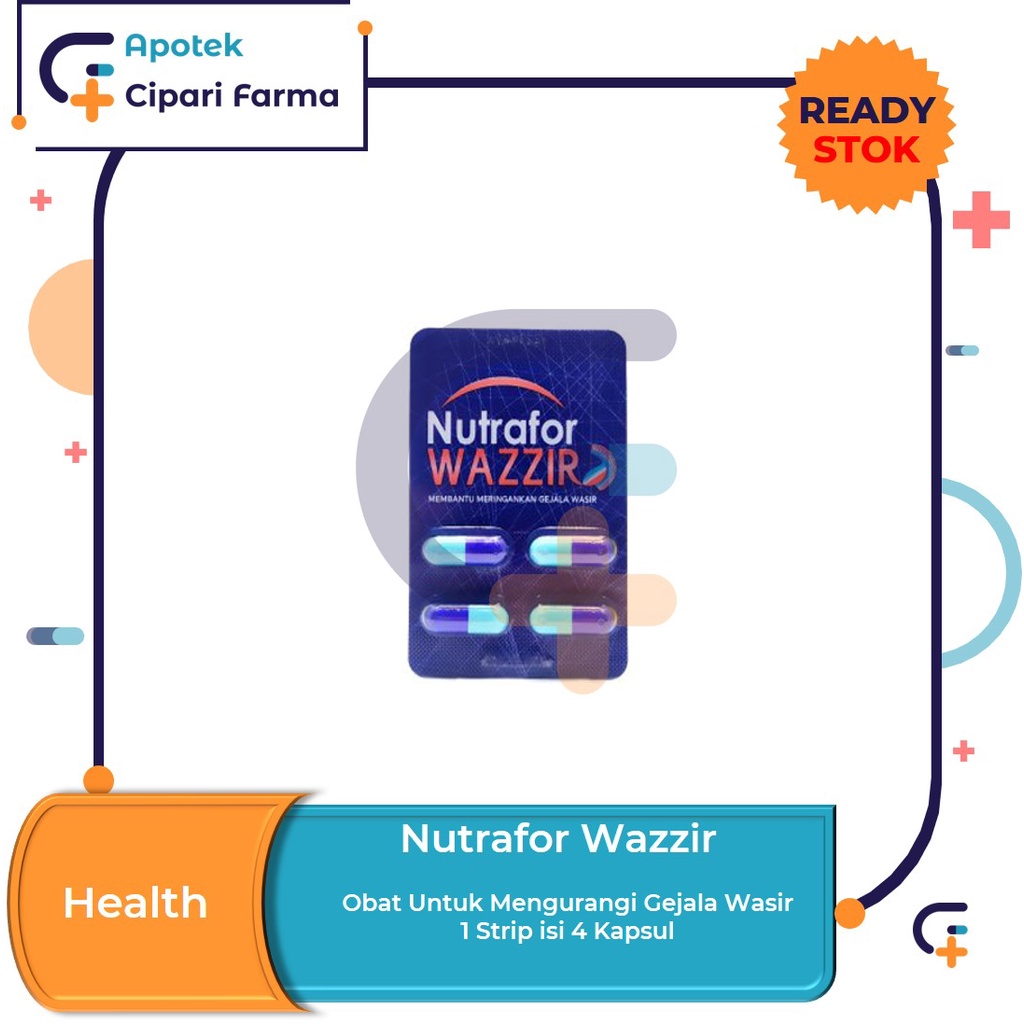 Nutrafor Wazzir Obat Meringankan Gejala Wasir | Ambeien | Varises isi 4 Kapsul