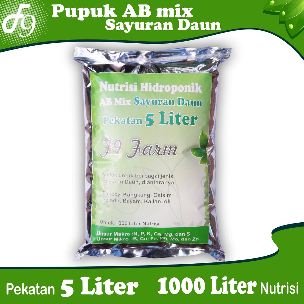 Jual AB Mix 5 L Serbuk Pupuk Nutrisi Hidroponik Sayuran Daun 2500 Gram ...