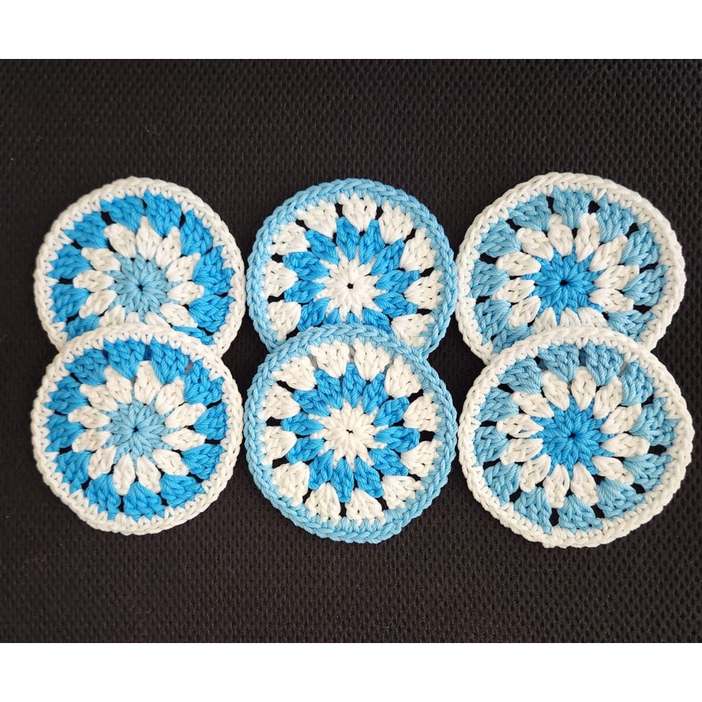 Jual Coaster Bulat / Tatakan Gelas Bulat Rajutan - 1 set = 6 buah ...