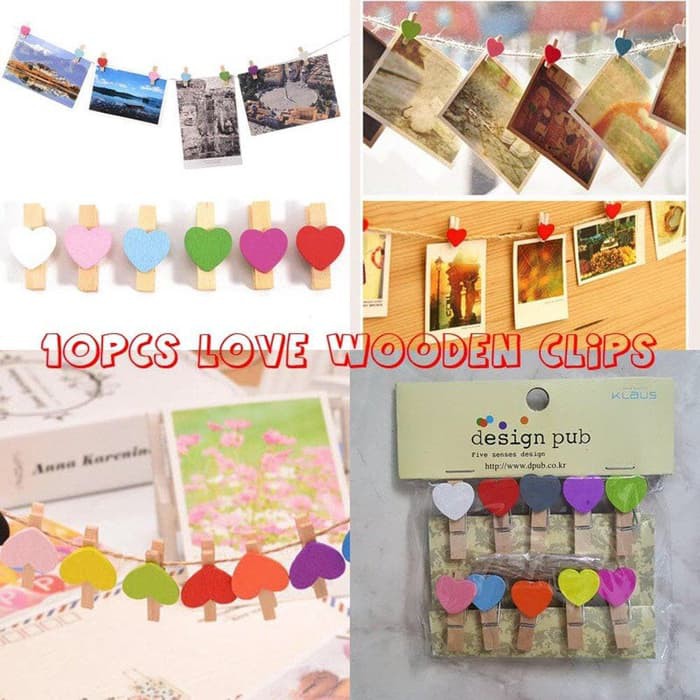 Jual ( Termurah ) Wooden Clip Klip Kayu Karakter Penjepit Jepit Kertas ...