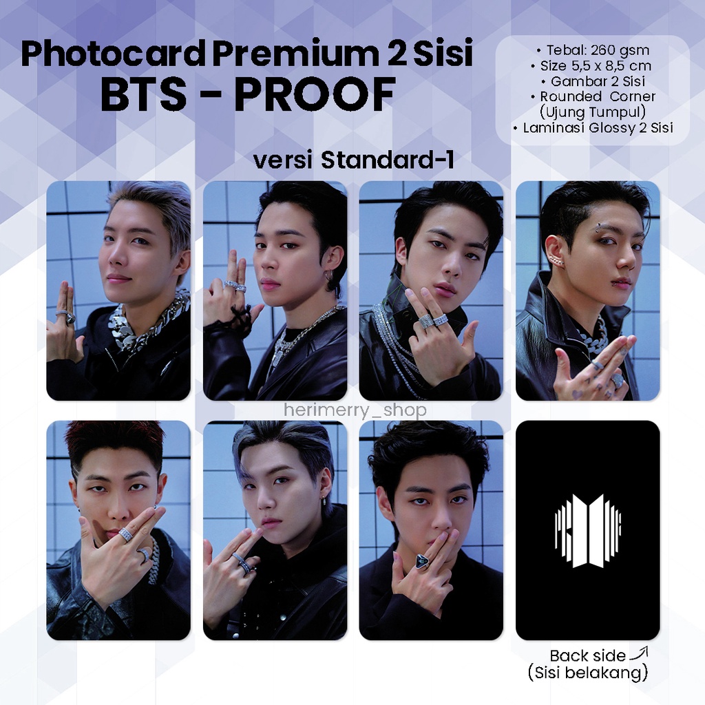 Jual Isi 7 Pcs Photocard Bts Proof Photo Card Premium 2 Sisi Kartu Kpop Merch Unofficial