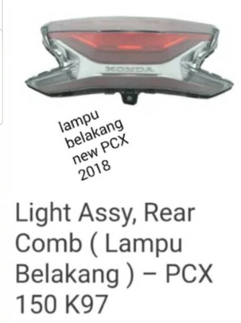 Jual Lampu Belakang PCX 150 Light Assy Rear Comp 33700-K97-N01 | Shopee ...