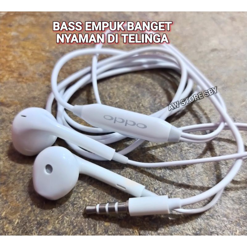 earphone oppo original Headset oppo ori mega bass stereo plus mic