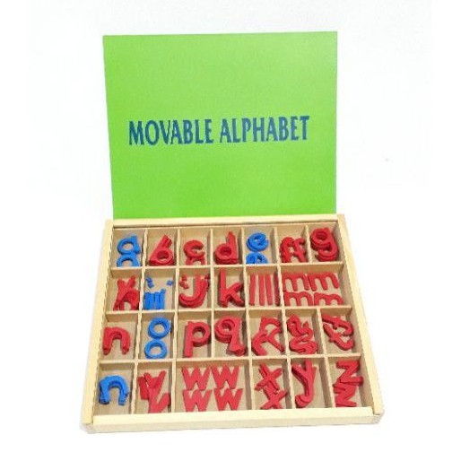 Jual Movable Alphabet Huruf Kecil Plus Tutup Montesori Abjad Kotak