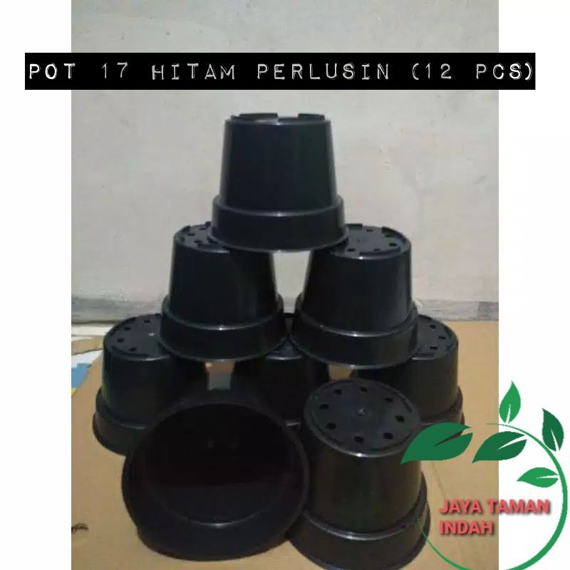 Jual Pot Bunga Hitam Lusinan Ukuran 17 12 Pcs Shopee Indonesia