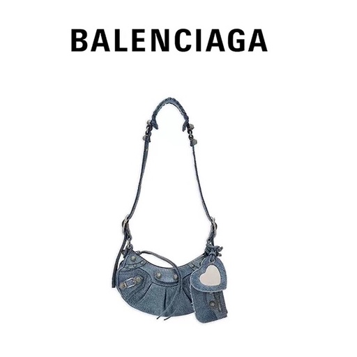 Super mini BALENCIAGA Balenciaga Lady LE CAGOLE Super Small Shoulder Bag Blue Denim 6713091VG9Y4624