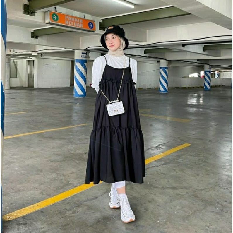 knee length dresses for ladies Denim Overall Dress – Buddhatrends main image 0