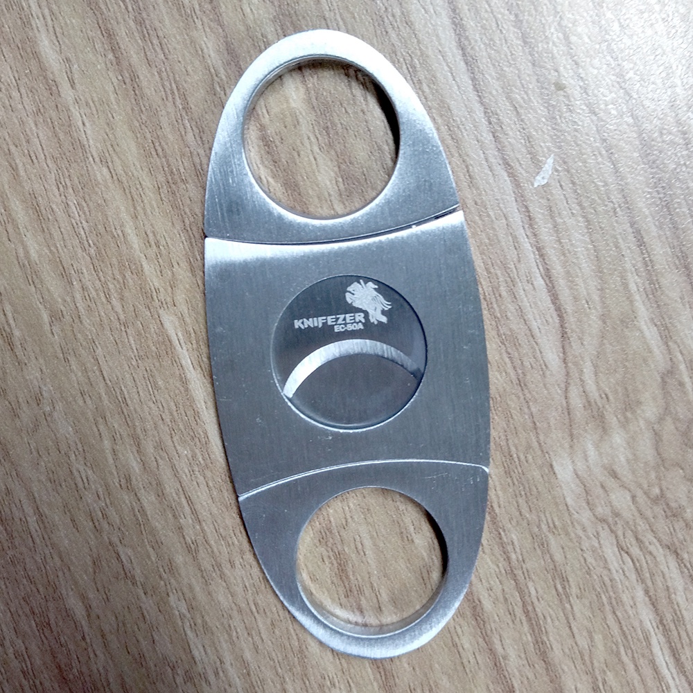 Jual KNIFEZER Pemotong Cerutu Cigar Cutter Double Blade Stainless Steel ...