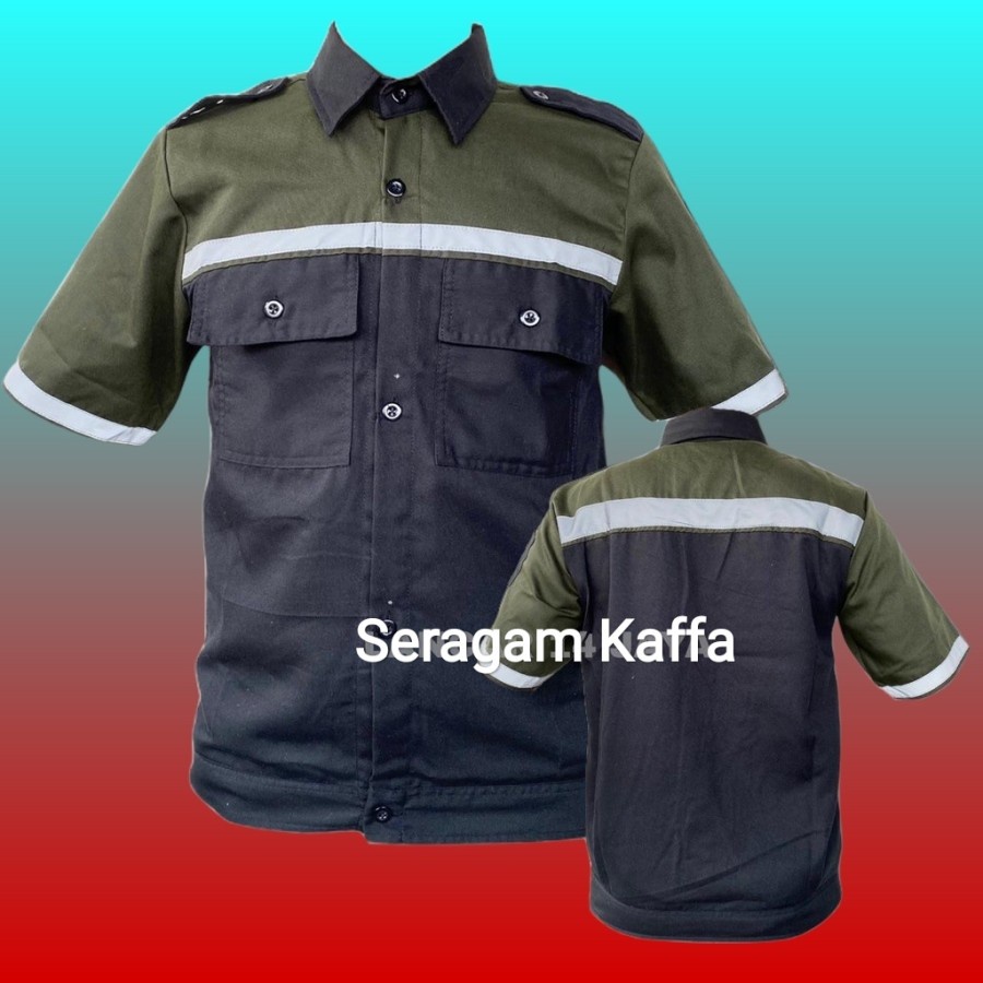 Jual Wearpack Safety Seragam Kerja bengkel kombin lengan pendek hijau ...