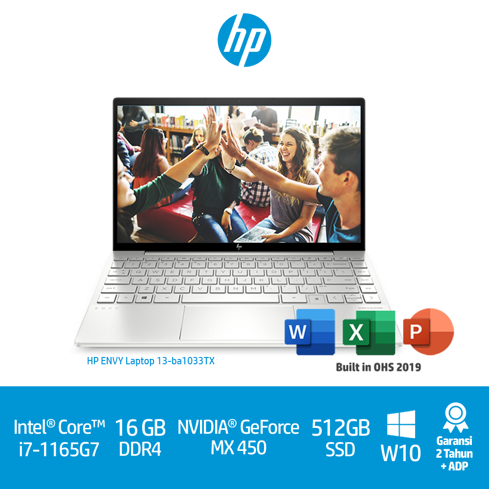 Jual HP Laptop ENVY Intel i71165G7/512GB/16GB/Full HD/13ba1033TX 2Y