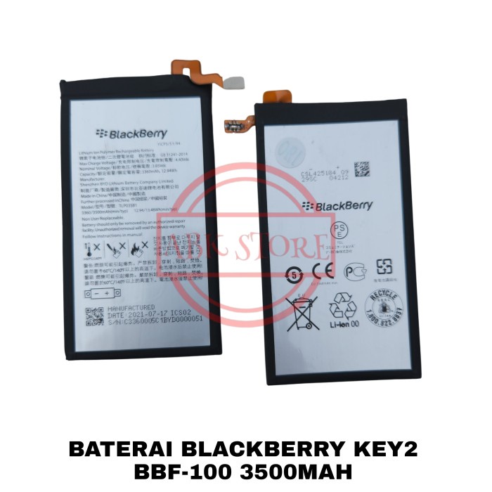 Jual BATRE BATERAI BATTERY BLACKBERRY KEY 2 - BB KEY2 BBF100 ORIGINAL ...