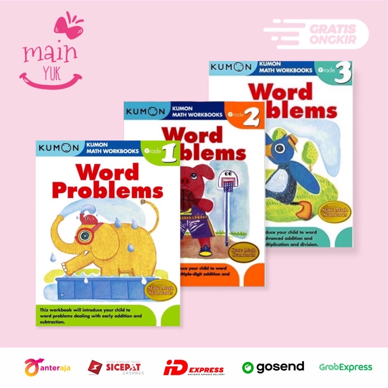 Jual Mainyuk - Kumon Word Problems Grade 1 2 3 Buku Kumon Matematika SD ...
