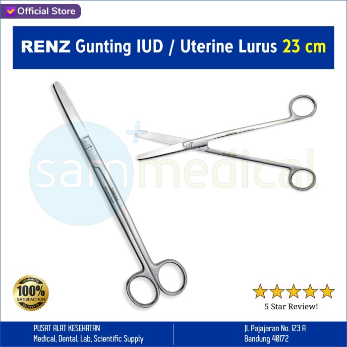 Jual Renz Gunting IUD atau Uterine Scissors Lurus 24cm | Shopee Indonesia