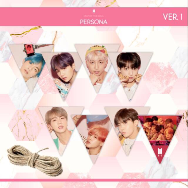 Jual (8 pcs) BUNTING FLAG BTS GARLAND KPOP MAP OF THE SOUL PERSONA FREE ...