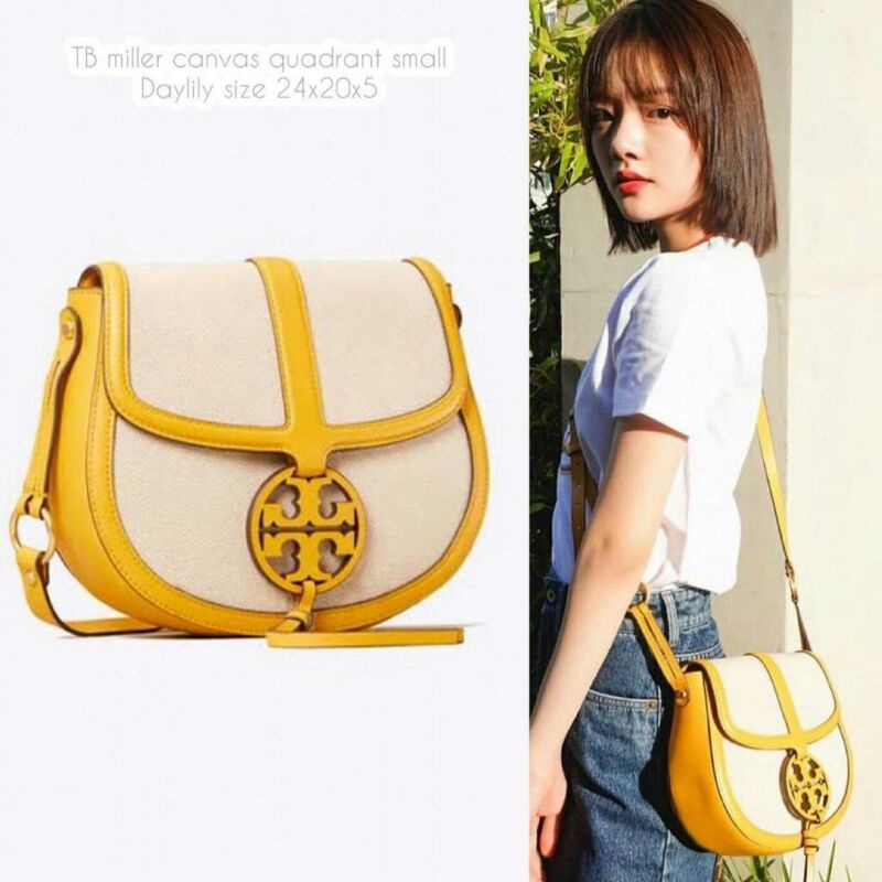 Tory Burch Miller Canvas Quadrant Saddle Bag