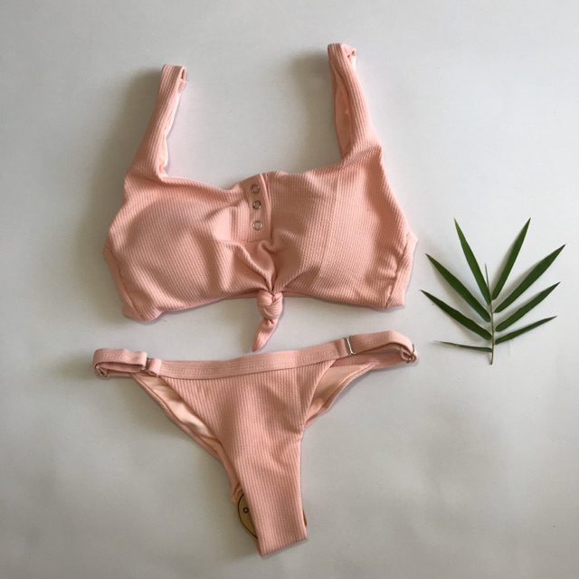 Jual Bikini two piece texture stripe | Shopee Indonesia