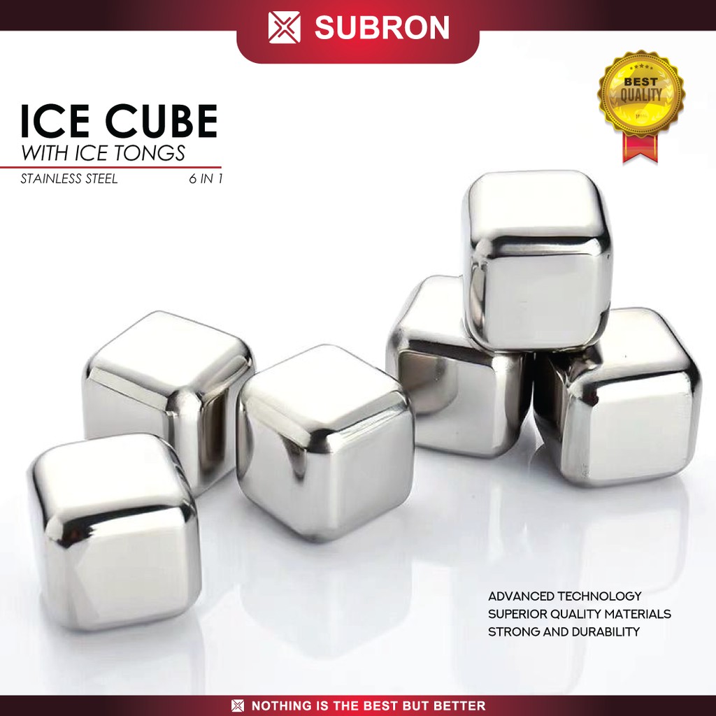 Jual SUBRON Ice Cube Stainless 6 in1 Es Kubus Stainless Steel | Shopee ...