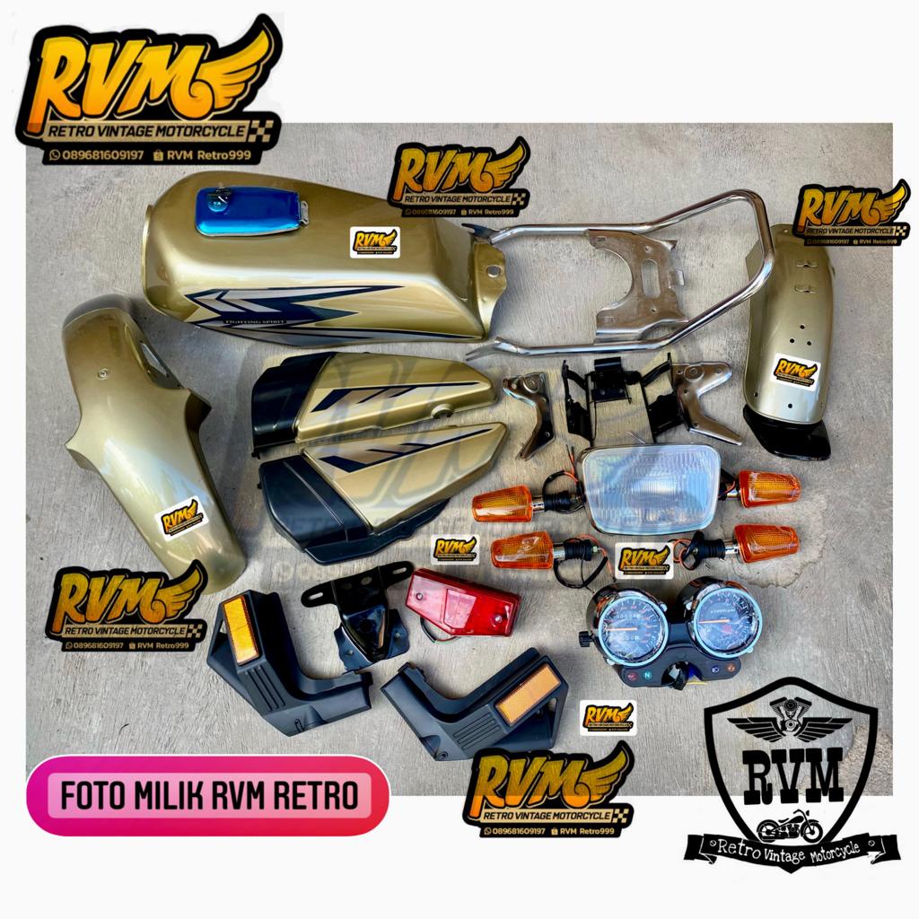 Jual paket bodiset komplit tangki RX King Gold tahun 2002 warna gold