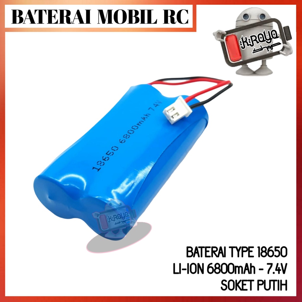 Jual Baterai Mobil RC 2x Lithium 18650 7.4V - 6800mAh Bisa Untuk DVD ...