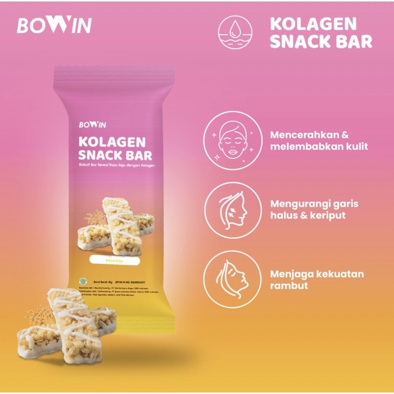 Jual BOWIN KOLAGEN BAR 1,000mg SNACK SEHAT RENDAH GULA & KALORI ...