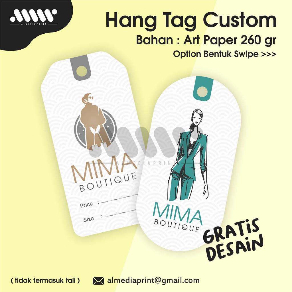 Jual Cetak Hang Tag Label Baju CUSTOM (GRATIS DESAIN) | Shopee Indonesia