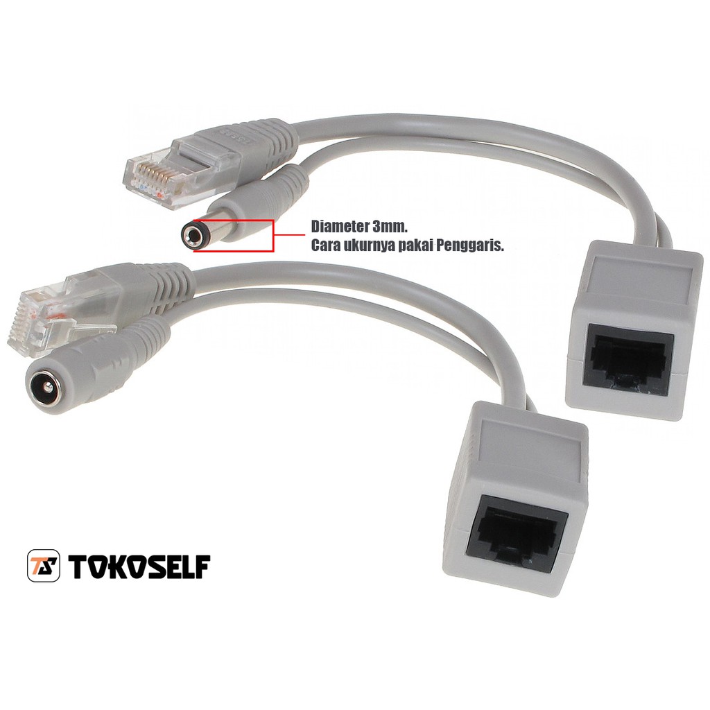 Jual Kabel POE Passive Injector Splitter (Satu-Set) Size 3mm IP Camera ...