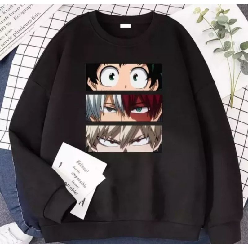 Jual Sweater crewneck Basic Academia anime terkeren oversize
