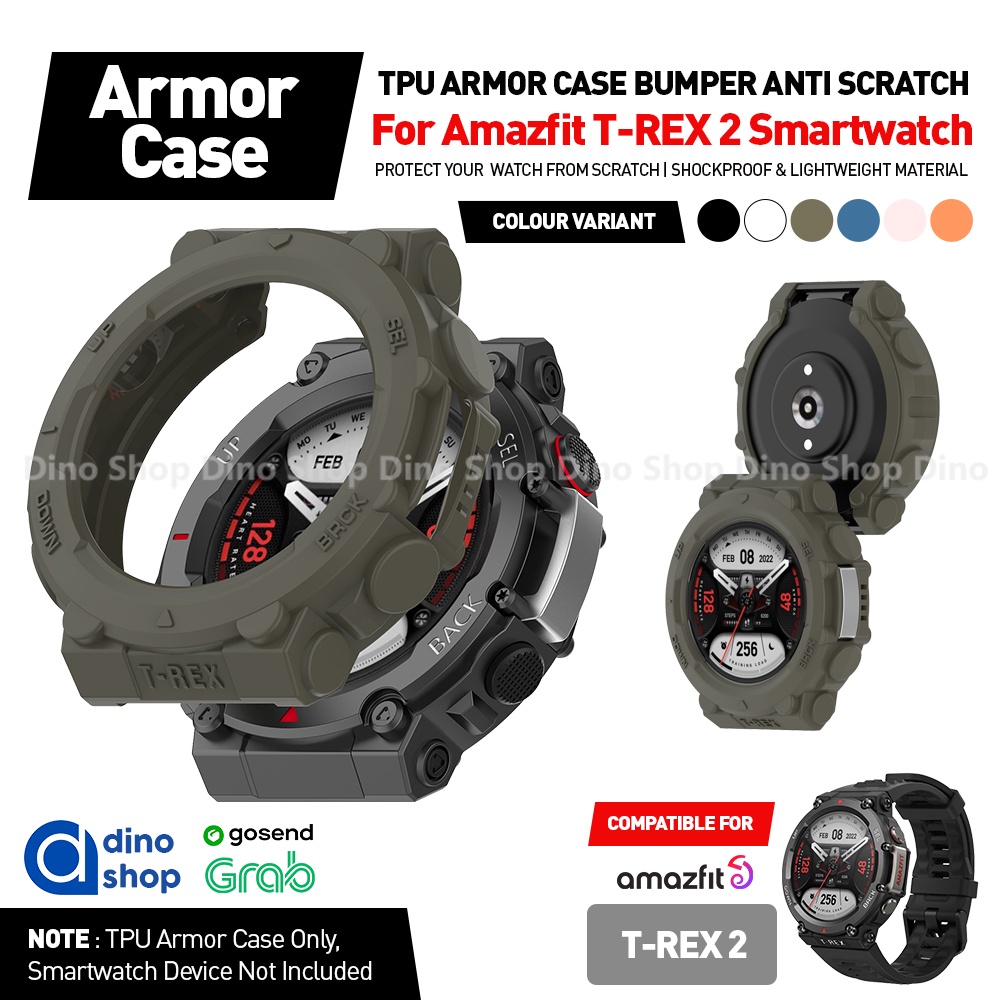 Cover Compatibile Con Amazfit T-Rex 2 - Protezione Semicircolare In TPU - Antigraffio E Antiurto - Nero