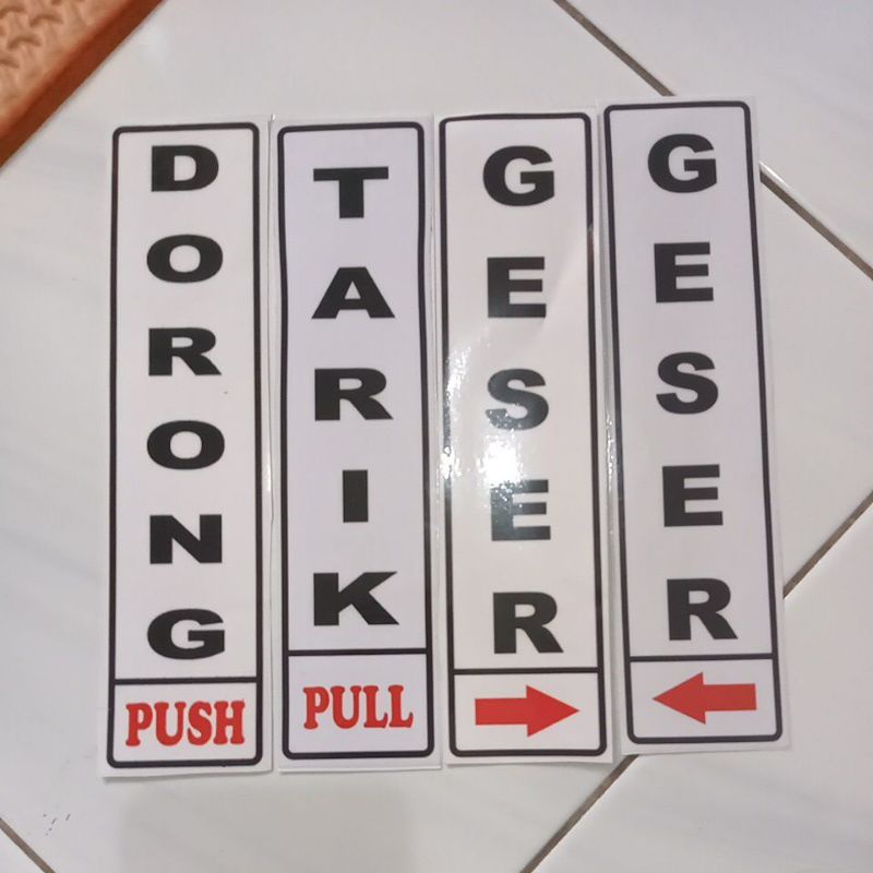 Jual STIKER DORONG(push)TARIK(pull)GESER(kiri)GESER(kanan) | Shopee ...
