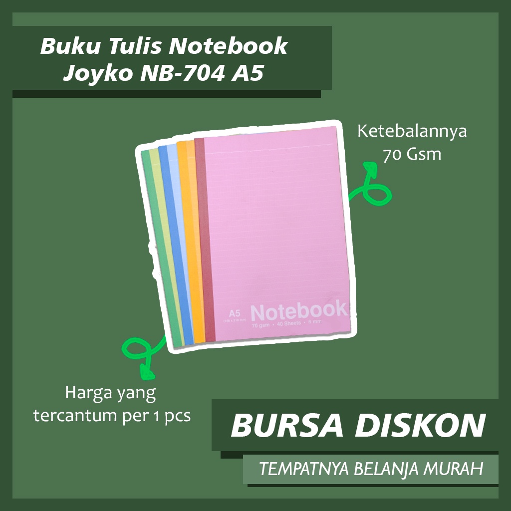 Jual Buku Tulis Notebook Joyko Nb 704 A5 Catatan 40 Lembar Bergaris